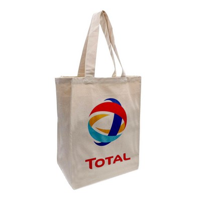 6 Oz. Full Color Logo Heat Transfer Cotton Canvas Grocery Tote Bag