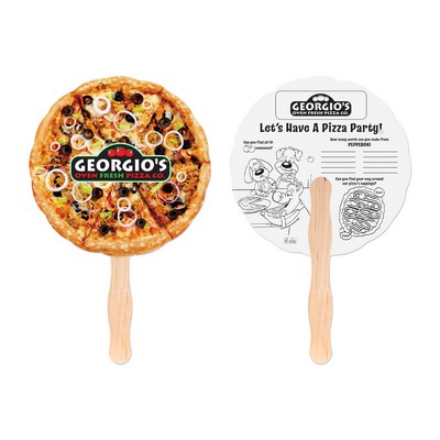 Pizza Shaped Hand Fan