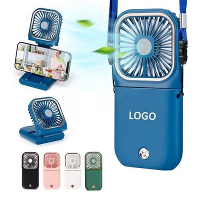 Foldable Hanging Neck Fan With Phone Stand Power Bank