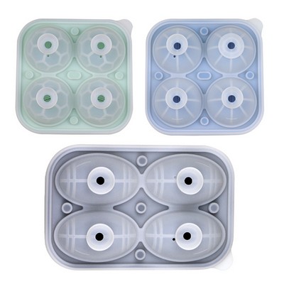 Four-Cavity Football and Rugby Ice Cube Mold