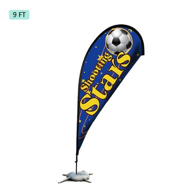 9 FT Flag Kit Display Street Talker Double Sided Advertisment Flag Kit Tear Drop Shaped Beach Flag