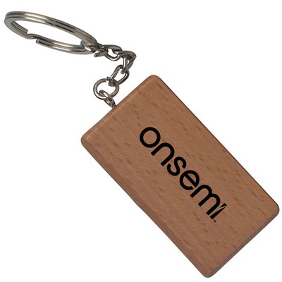 Wood Rectangle Keychain