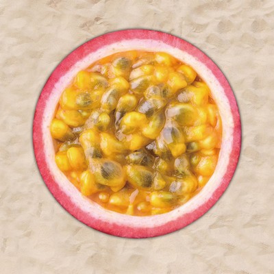 63 x 63 inch Passion Fruit Shaped Oversized Quick Dry Microfiber Beach Towels - Two Side Printing