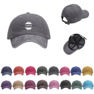 Unisex Washed Cotton Baseball Cap Dad Hat