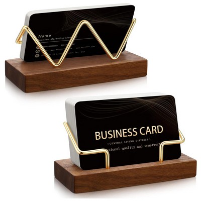 Wooden Desk Business Card Holder