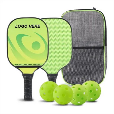 Carbon Fiber Pickleball Paddle Set with 4 Balls