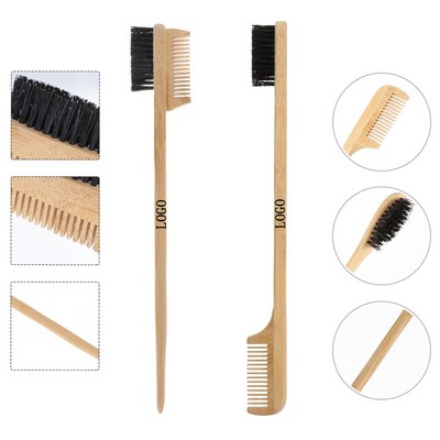 Wooden Double Edge Eyebrow Brush