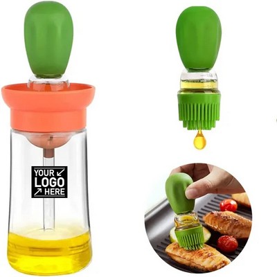 Olive Oil Dispenser Bottle with Built-In Basting Brush