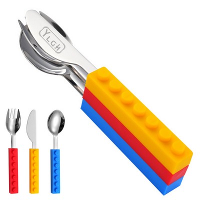 Blocks Handle 3 Pieces Cutlery Set