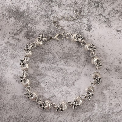 Punk Style Men Retro Bracelet Skull Charm