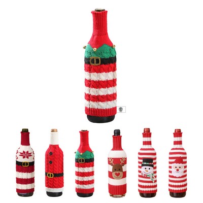 Cute Christmas Sweater Wine Bottle Cover