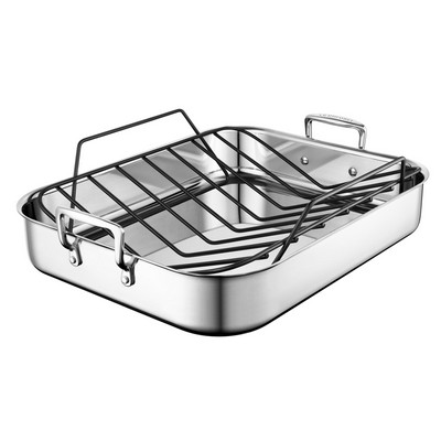 Le Creuset Large Stainless Steel Roasting Pan W/ Nonstick Rack