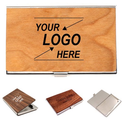 Wood Business Card Case Holder