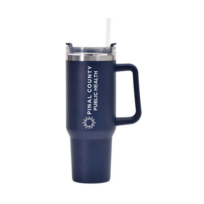 40 Oz Tumbler With Handle And Straw