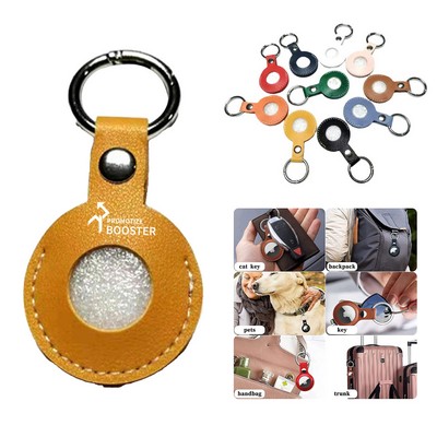 Protective Leather Case Tracker Cover with Airtag Key Ring