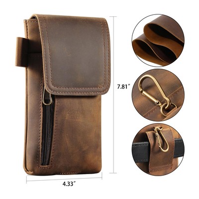 Leather Phone Holster Genuine Leather Cell Phone Holster Phone Pouch with Belt Loop