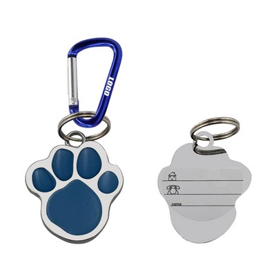 Paw Shaped Dog Info Tag