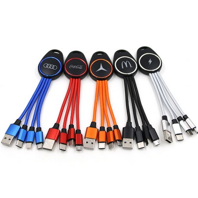 Charging Cable 3in1 With Custom LED Luminous Lighting Logo