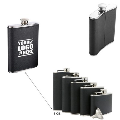 PU Leather 8 Oz Stainless Flask