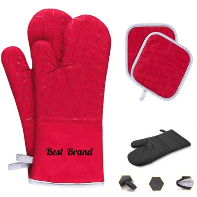 Heat-Resistant Oven Gloves And Resistant Pot Holder