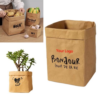 Washable Kraft Paper Storage Bag