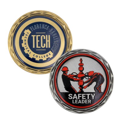 Speed Challenge Coin w/ Diamond Border - 3D Texture Print (2")