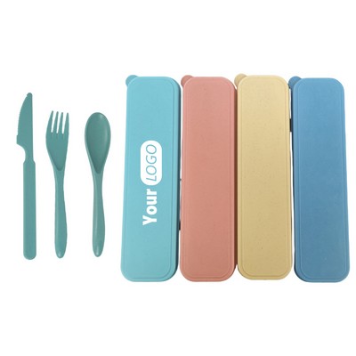 3 Pieces Wheat Straw Cutlery Utensil Set