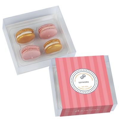 Macaron Gift Set / 4 Pack - The Champagne & Strawberries Box