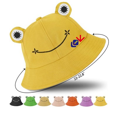 Frog Hat for Adult Teens Cute Frog Bucket Hat, Cotton Bucket Hat Funny Hat Fisherman Hat