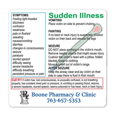 Health & Safety Sudden Illness Magnet