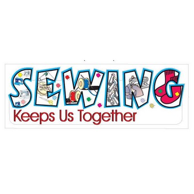 Sewing Slogan Panoramic Badge w/ Bar Pin