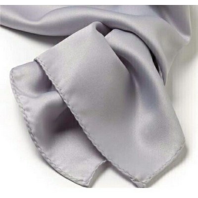 Light Gray Polyester Satin Scarf - 8"x45"