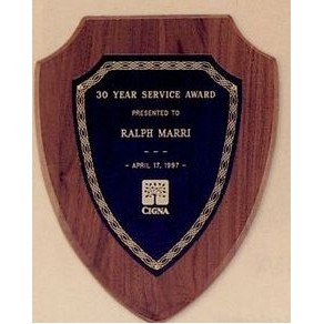 Sheffield Series Walnut Shield Plaque (8 1/2"x10 1/2")