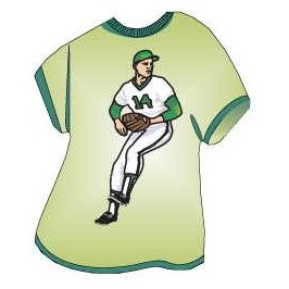 Baseball Player T-Shirt Mighty Mini Magnet