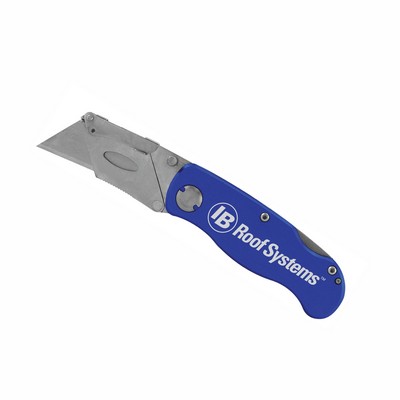 Blue Folding Lockback Utility Knife