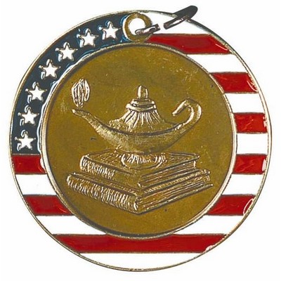 Medals, "Lamp-of-Knowledge" - 2" Stars & Stripes