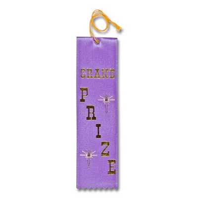 2"x8" Grand Prize Stock Carded Award Ribbon