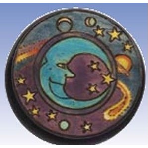 Bryon Allen Blue/Purple Panel Wood Box Planets/Stars/Moon