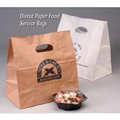 Printed White Kraft Die-Cut Take Out Bag