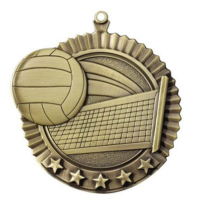 Medal, "Volleyball" Star - 2 3/4" Dia