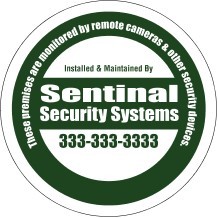 3" Circle Security White Vinyl Decal