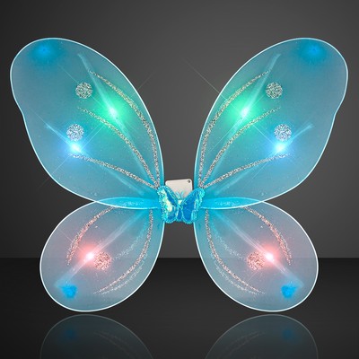 Blinking Aqua LED Fairy Wings - BLANK