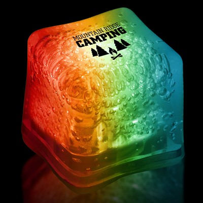 1 3/8" Pad Printed Rainbow Lited Ice Cube