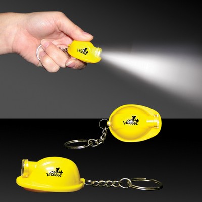 2" Yellow Safety Helmet Flashlight Keychain