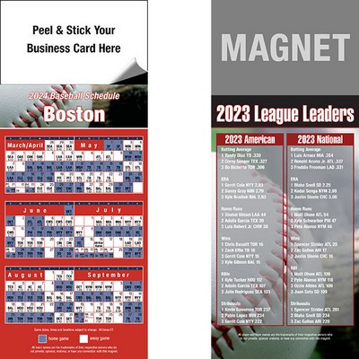 Peel and Stick Boston Pro Baseball Schedule Magnet (3 1/2"x8 1/2")