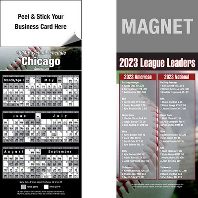 Peel and Stick Chicago (AL) Pro Baseball Schedule Magnet (3 1/2"x8 1/2")