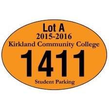 White Vinyl Oval Parking Permit Decal (3"x 2")