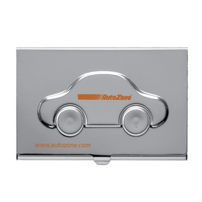 Metal Car Business Card Case w/Embossed Cover