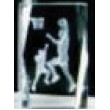 3D Basketball Optical Crystal Award (2"x2"x3")