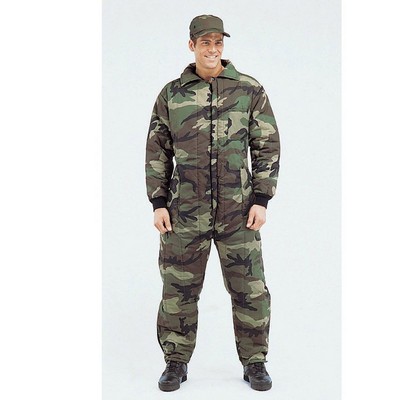 Adult Woodland Camouflage Insulated Coveralls (2XL)